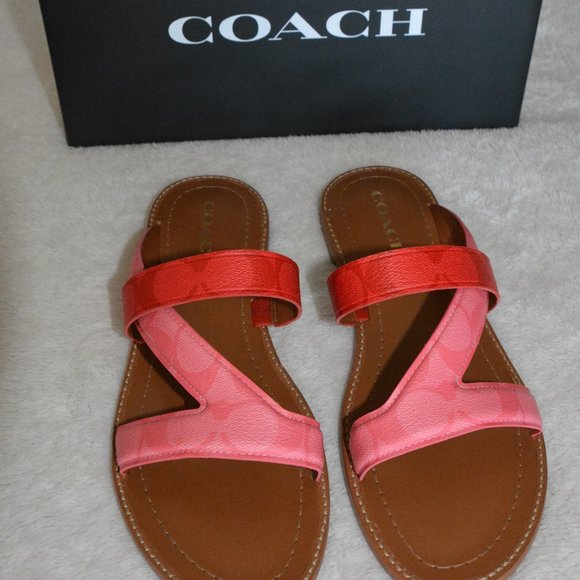 Coach Shoes Coach Harlan Signature Sandal For Womens Size 95bpink